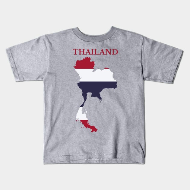 Thailand Map Flag Kids T-Shirt by maro_00